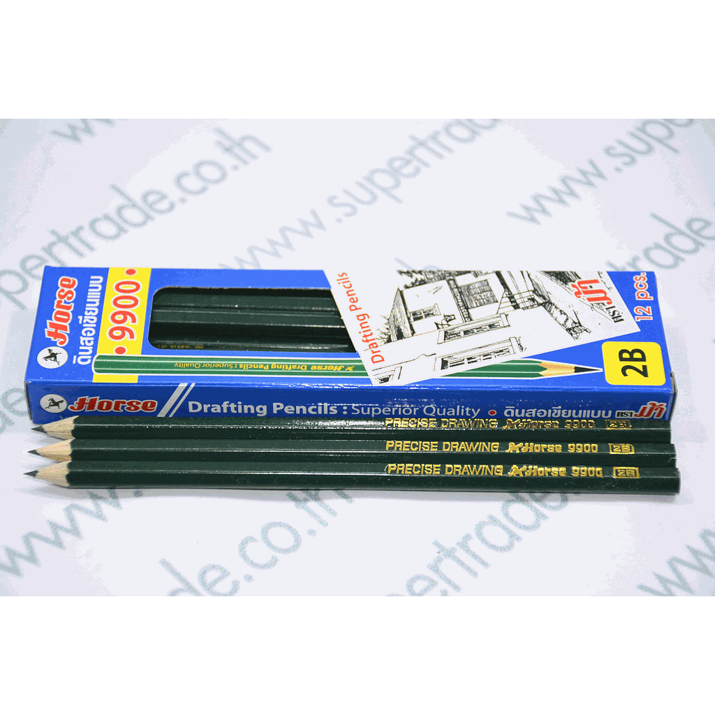 ดินสอดำม้าH-9900 HB,2B,3B,4B,5B,6B(144/20)